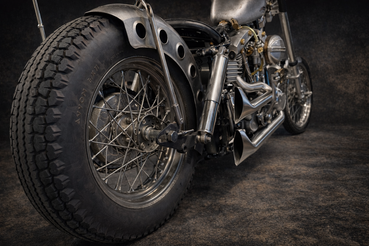 Edelstahl-Auspuffanlage mit Fishtails – Harley Davidson Shovelhead
