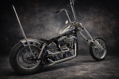 Edelstahl-Auspuffanlage mit Fishtails – Harley Davidson Shovelhead