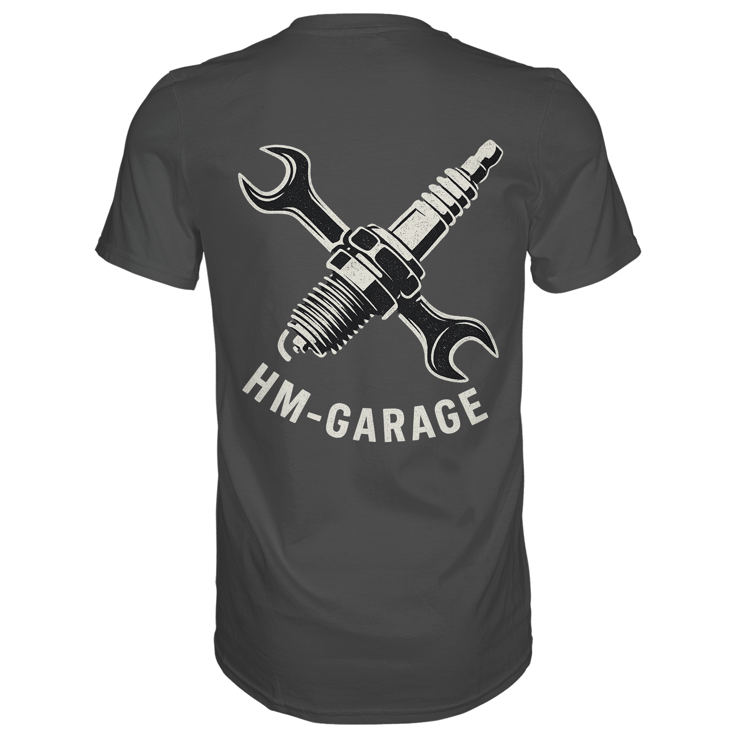 HM-GARAGE™ T-Shirt – Vintage Werkstatt Design für Motorrad-Fans & Schrauber | Oldschool Mechanic Shirt | Retro Biker Style - Premium Classic T-Shirt
