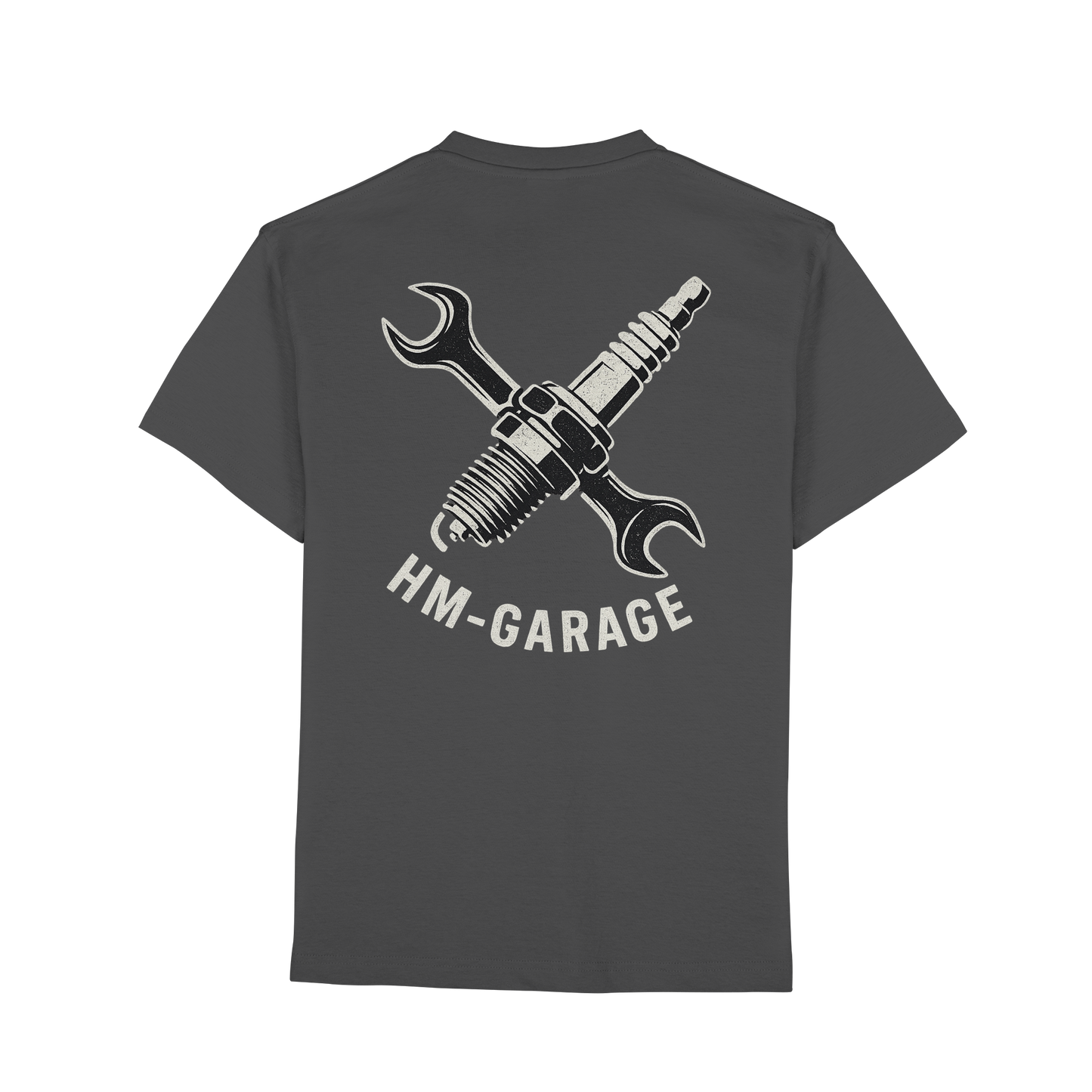 HM-GARAGE™ T-Shirt – Vintage Werkstatt Design für Motorrad-Fans & Schrauber | Oldschool Mechanic Shirt | Retro Biker Style - Premium Classic T-Shirt