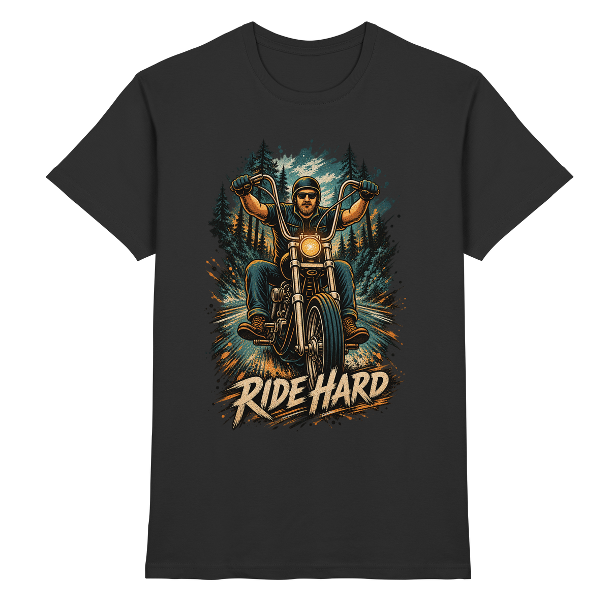 Ride Hard – Oldschool Biker T-Shirt | Chopper & Motorrad - Classic Shirt