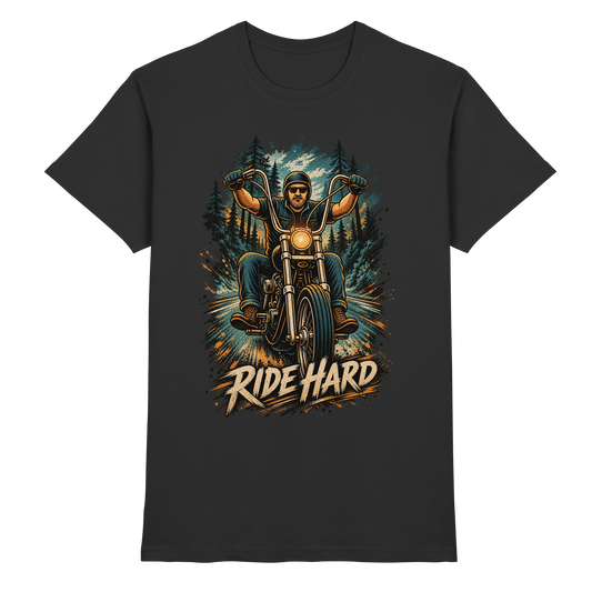 Ride Hard – Oldschool Biker T-Shirt | Chopper & Motorrad - Classic Shirt