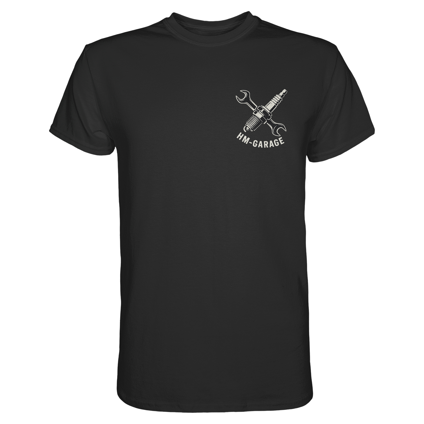 HM-GARAGE™ T-Shirt – Vintage Werkstatt Design für Motorrad-Fans & Schrauber | Oldschool Mechanic Shirt | Retro Biker Style - Premium Classic T-Shirt