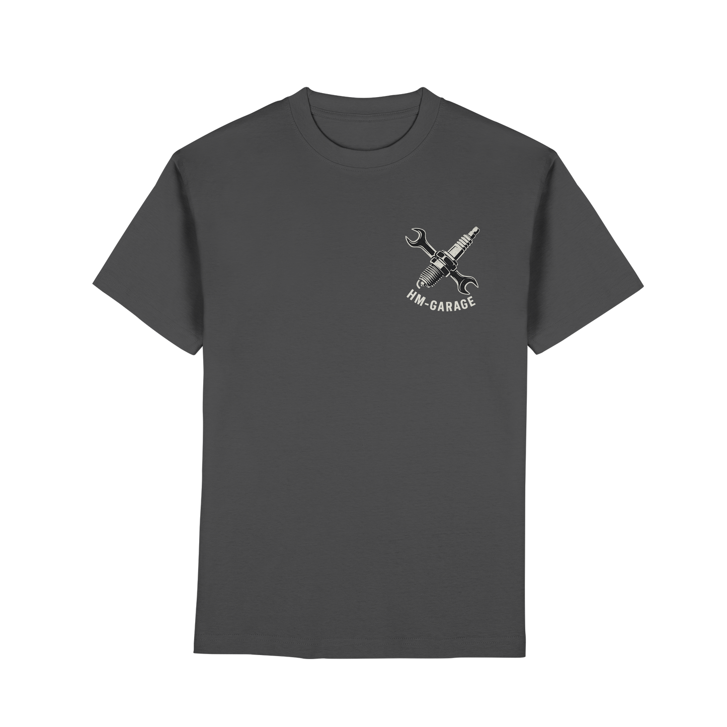 HM-GARAGE™ T-Shirt – Vintage Werkstatt Design für Motorrad-Fans & Schrauber | Oldschool Mechanic Shirt | Retro Biker Style - Premium Classic T-Shirt
